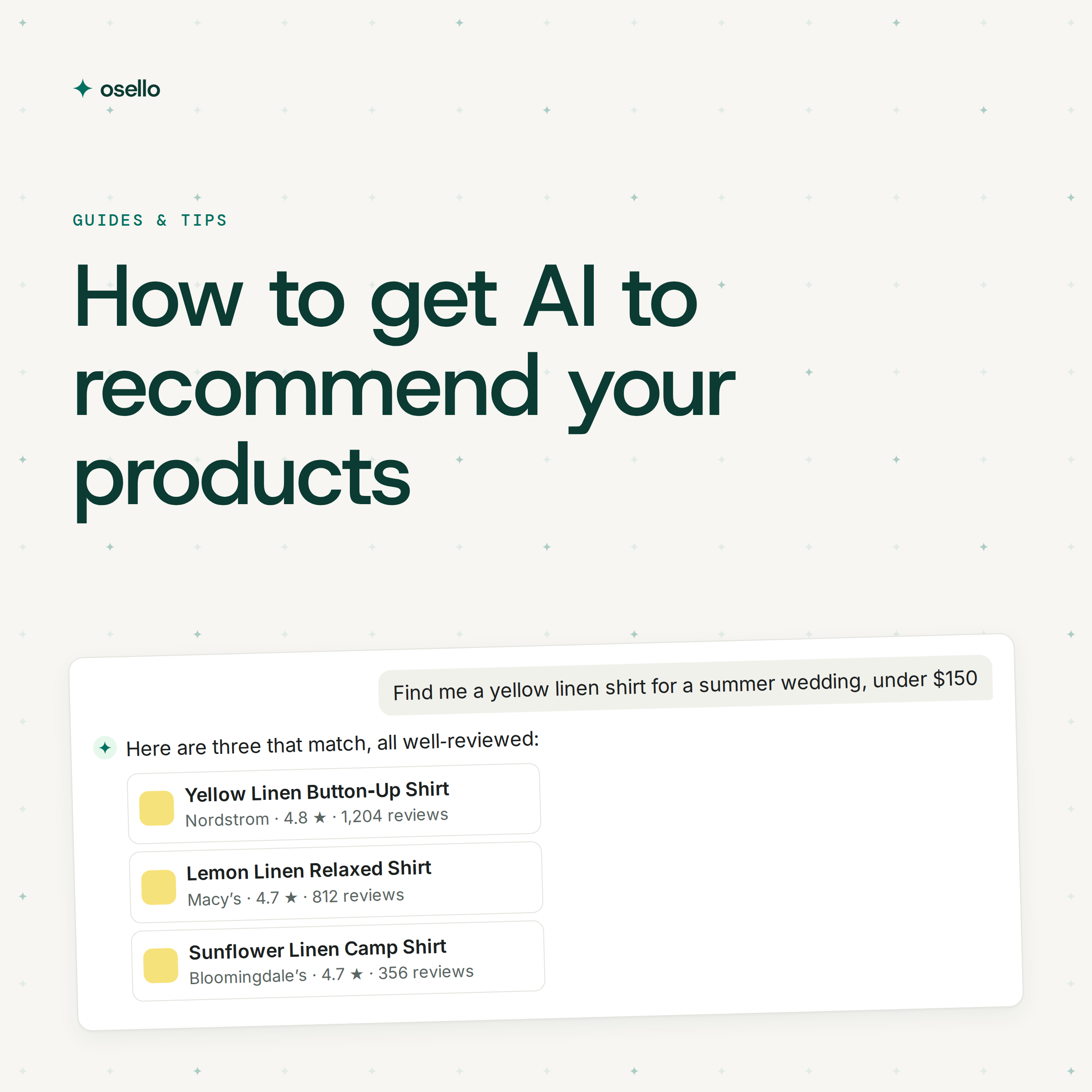 How to get AI to recommend your products